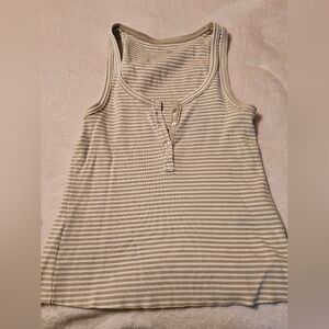 Aerie Striped Cream Tank Top